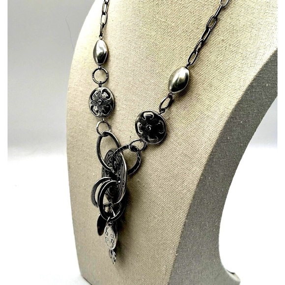 Vintage Boho Necklace & Bracelet Set With Floral Charms & Beads - Picture 3 of 7